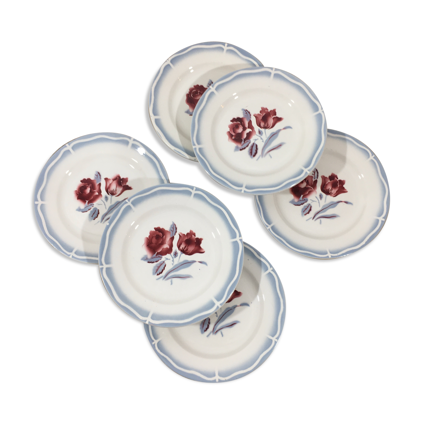 Lot de 6 assiettes à dessert Digoin
