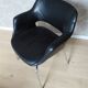 Armchair with leather and chrome armrests