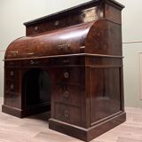 Cylinder desk in flamed mahogany empire style 19th century