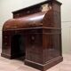 Cylinder desk in flamed mahogany empire style 19th century