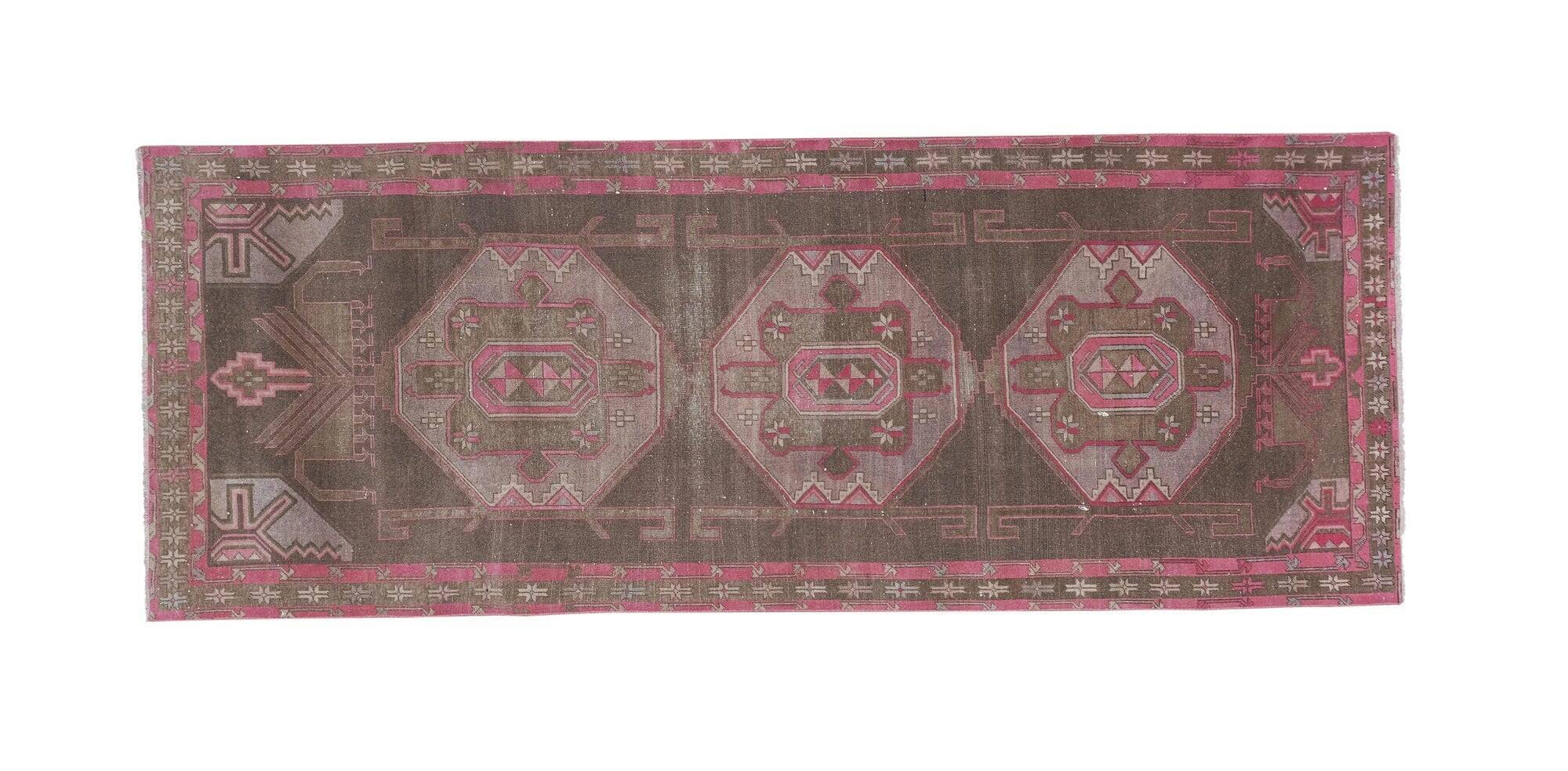 Vintage Turkish hallway rug 115x302 cm
