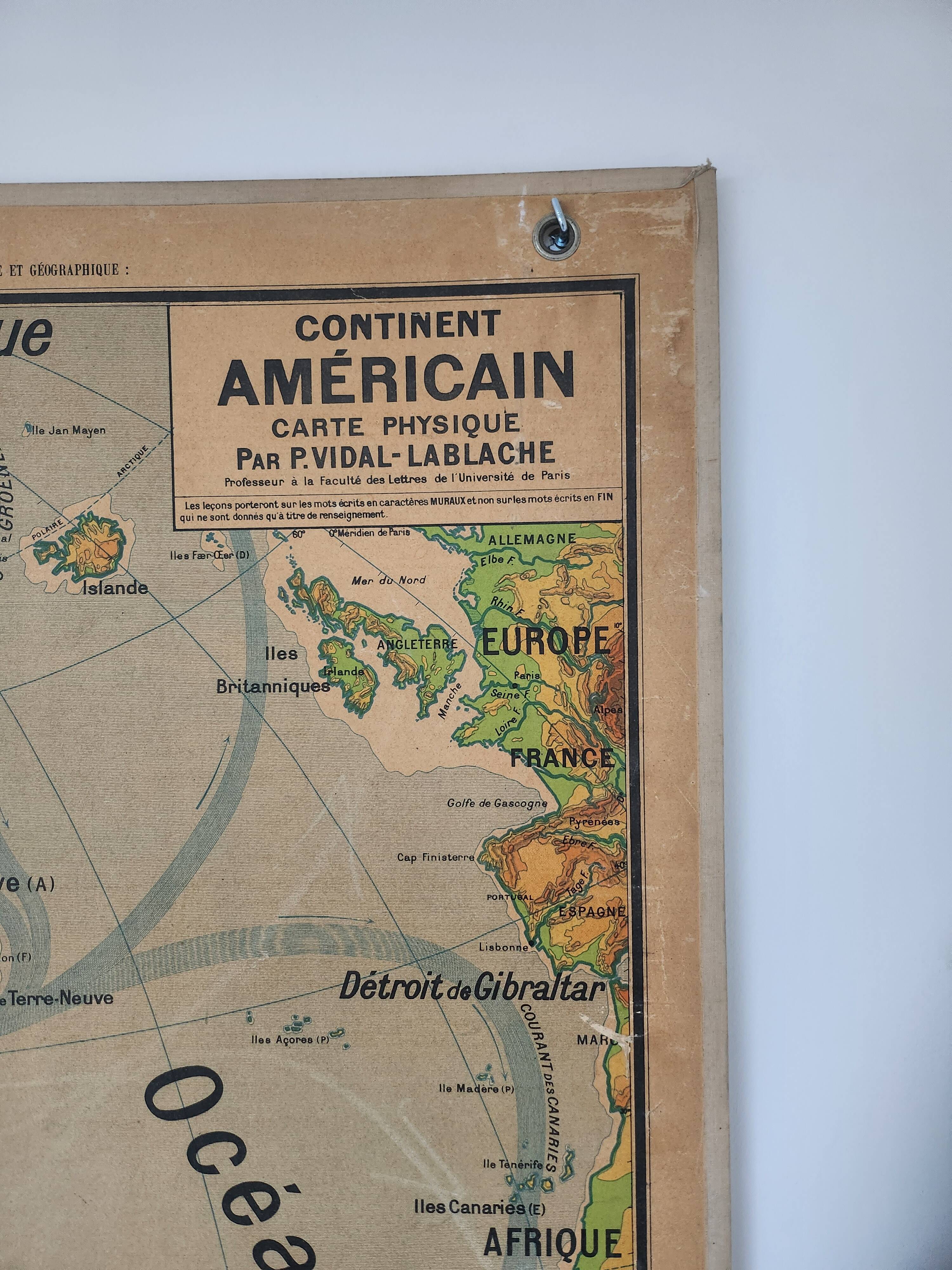 School wall map vidal lablache 18 and 18 bis