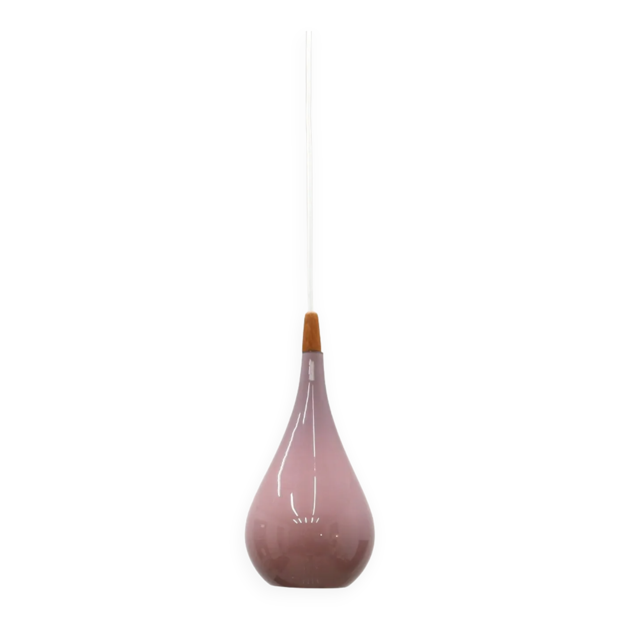 Holmegaard Drop pendant lamp in teak & glass