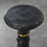 Antique Black Belgian Marble Column, France ca. 1900
