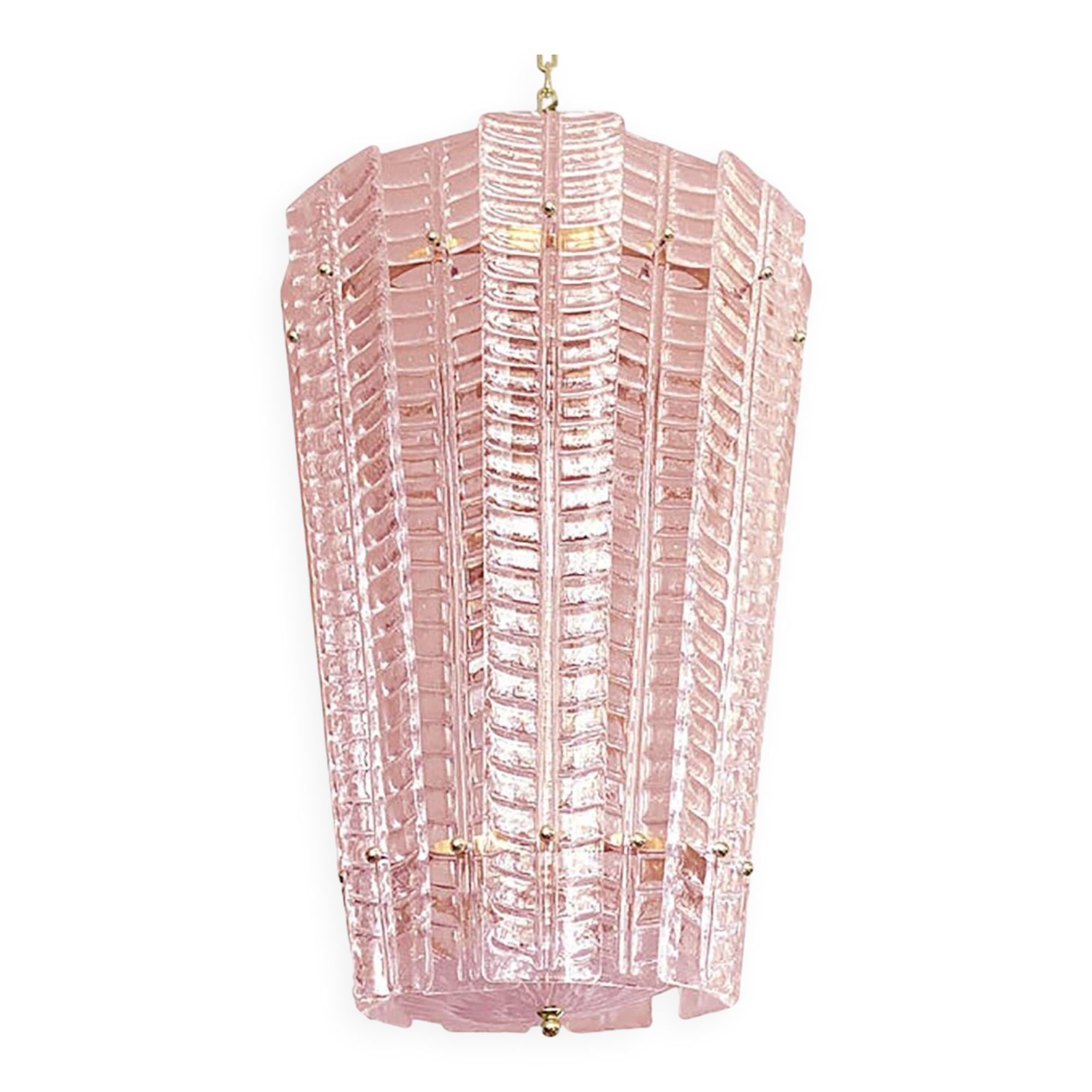 Contemporary Pink Murano Glass Lantern