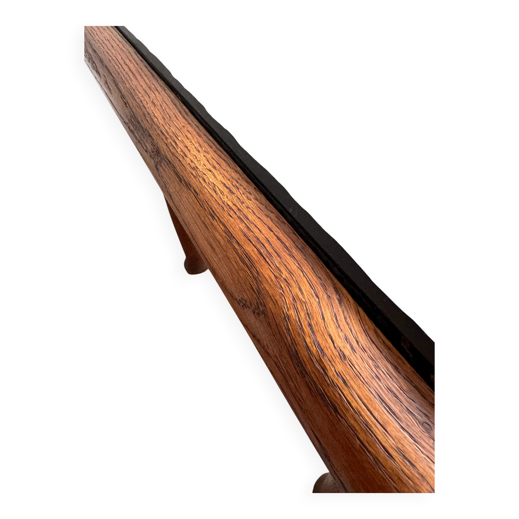 Vintage Oak Coffee Table with Dark Slate Top — Warm Oak Frame and Charcoal Slate Surface