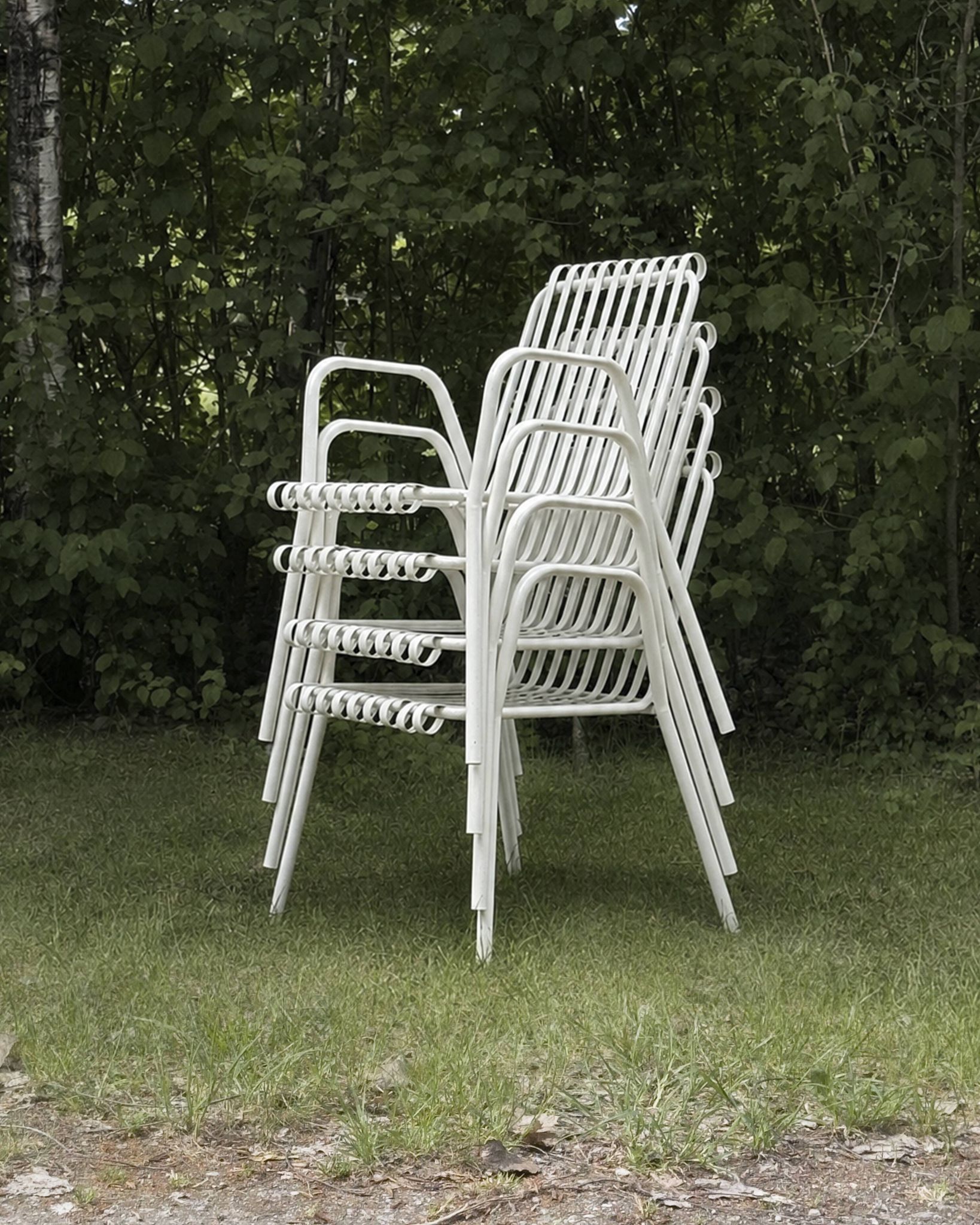 Vintage Italian 1950s metal garden chairs - set of 4