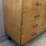 Scandinavian vintage chest of drawers from the 60s in light oak