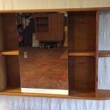 Solid pine bathroom cabinet with shelf - mid 20th century.