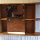Solid pine bathroom cabinet with shelf - mid 20th century.