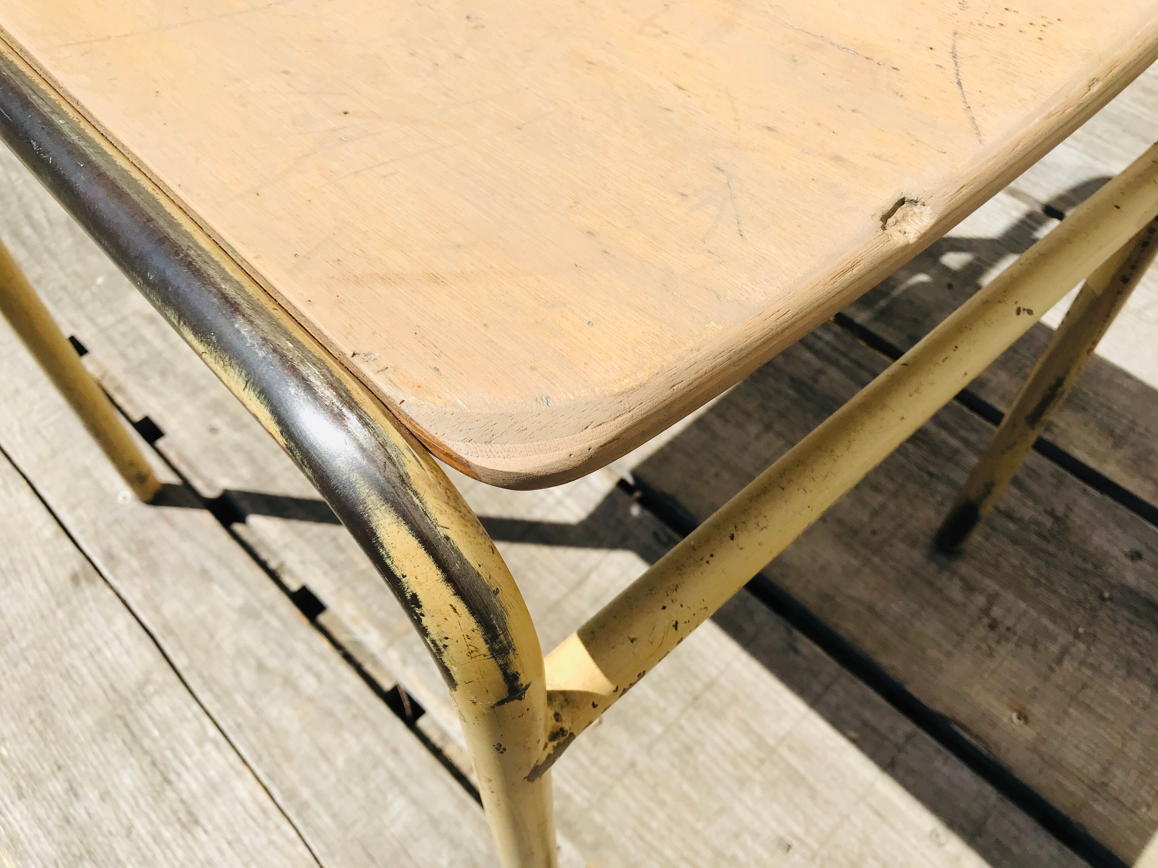 Series of 4 vintage school chairs