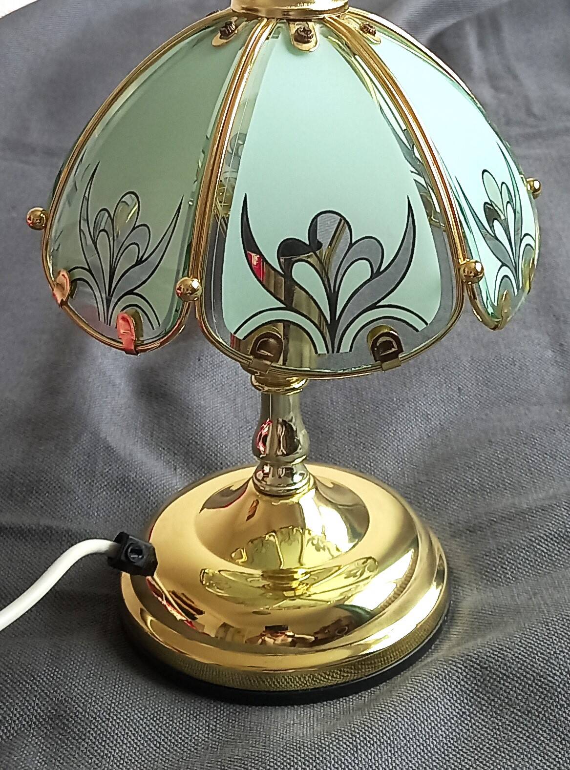 small vintage Tiffany stained glass style lamp