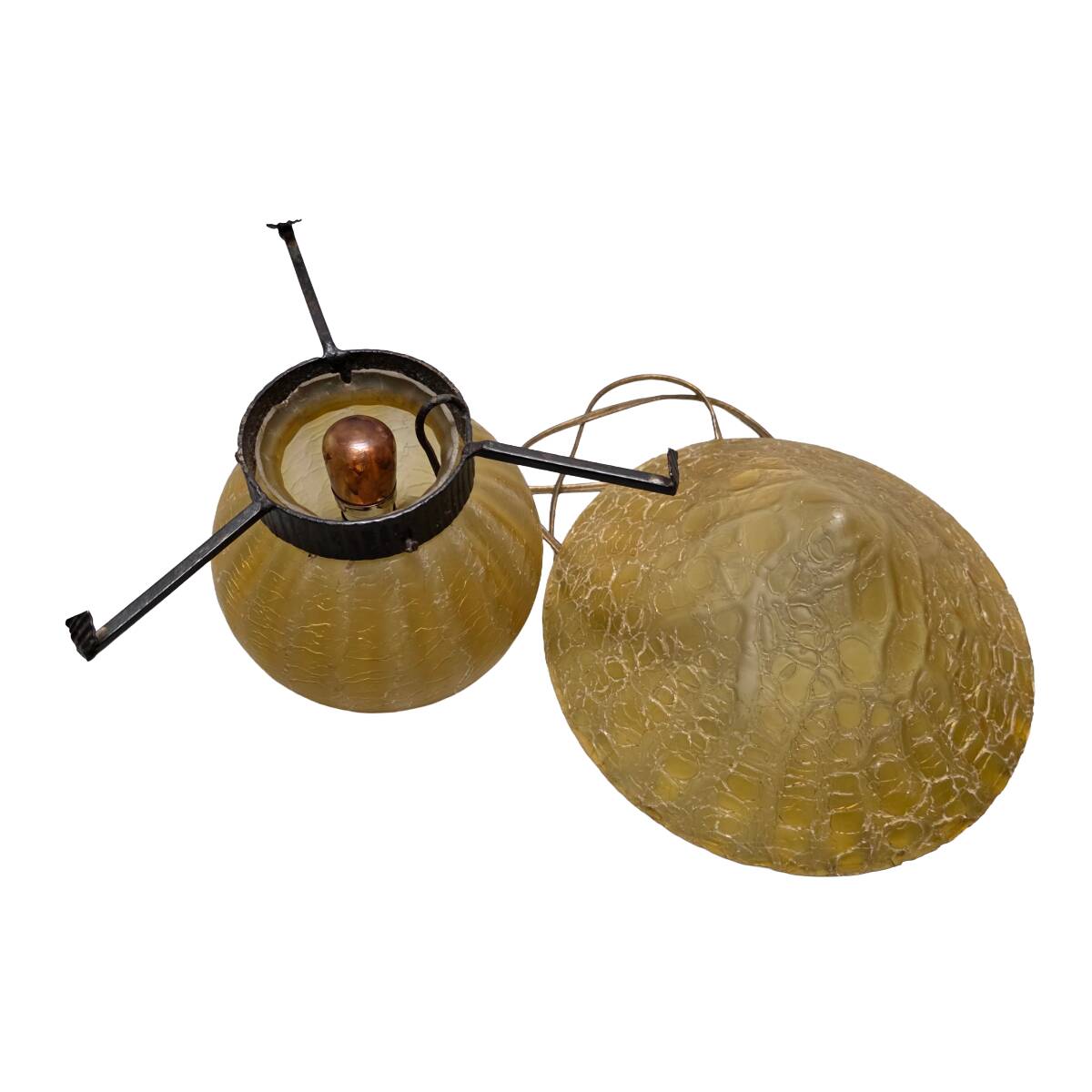 French Art Deco Glass Mushroom Table Lamp, 1920/30s