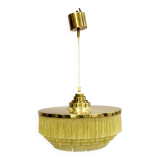 Hans-Agne Jakobsson T-603 pendant lamp in brass with yellow fringes.