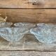 5 coupelles en verre ciselé vintage