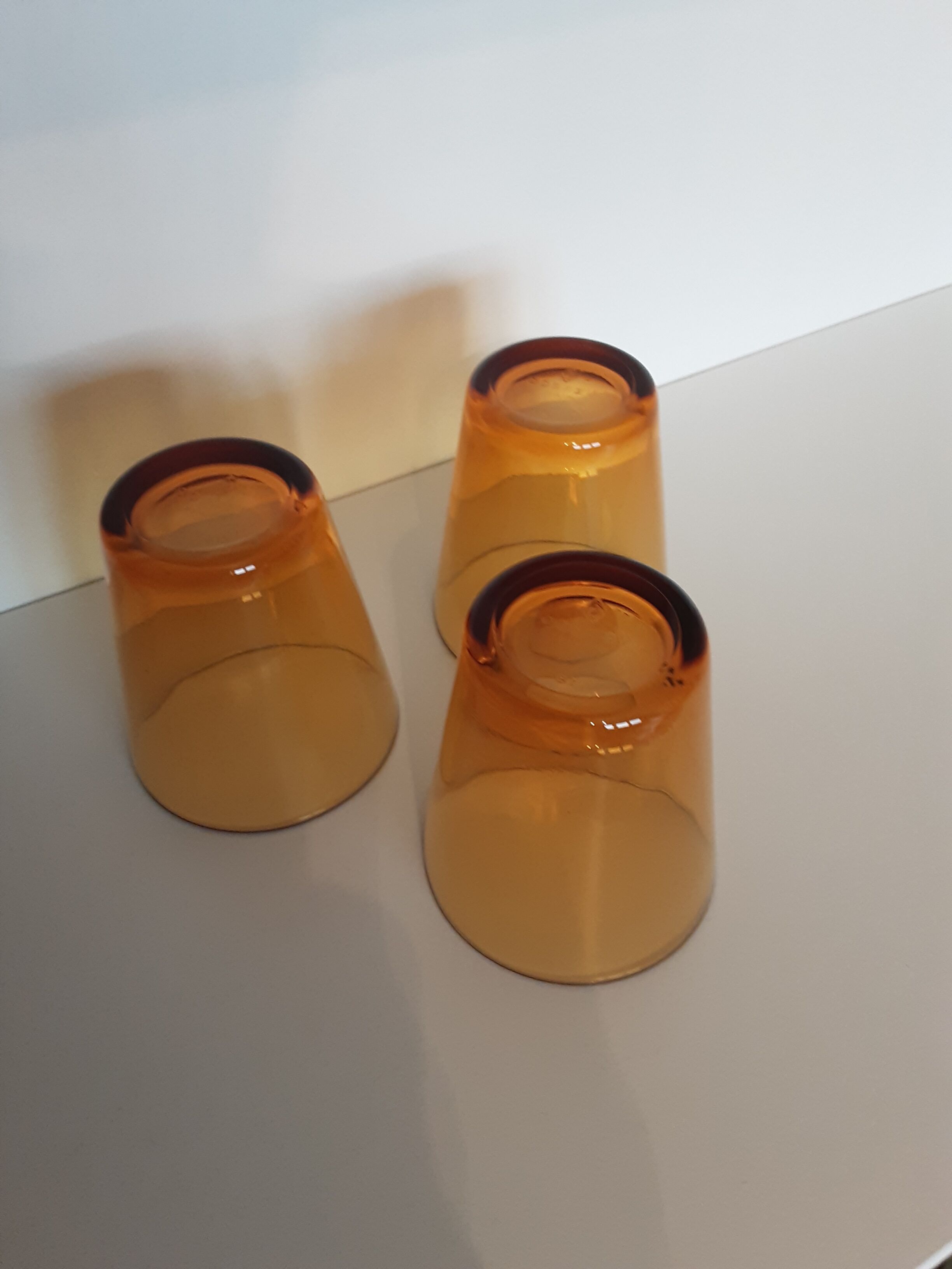 Lot de 3 verres vereco ambre