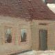 Original Swedish Oil on Canvas “House” by Unknown Artist Vintage & Framed