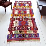 Geometric Handwoven Neutral Kilim Runner
