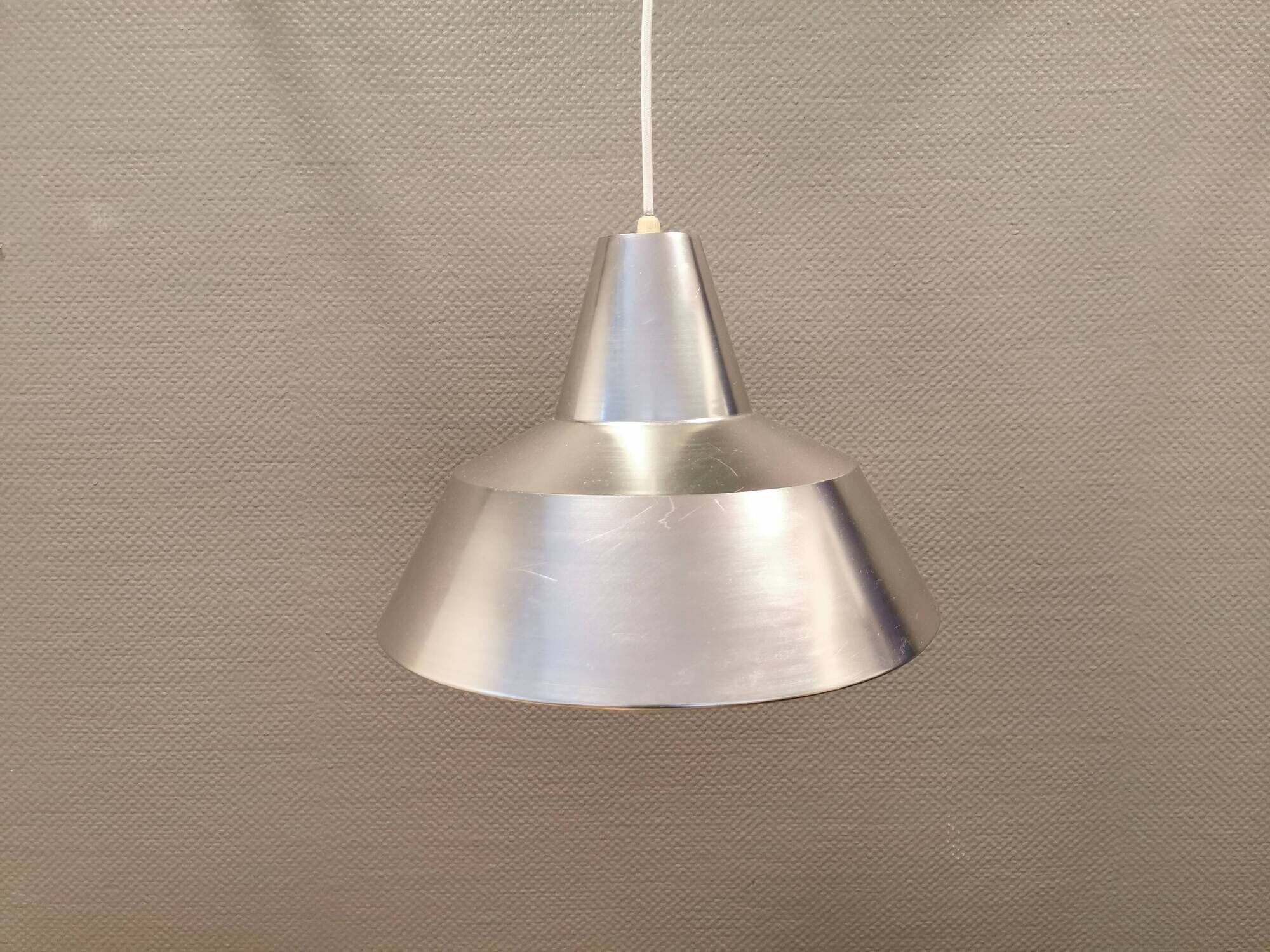 Workshop hanging lamp, from Asger BC light, in chrome/silver color (original color)