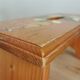 Vintage Hand-Painted Wooden Footstool: Yugoslavian Folk Art Decor