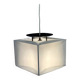 Lampe pendentif blanche vintage Cube, époque spatiale, années 1970