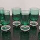 8 Emerald green wine/water glasses on foot model suede luminarc
