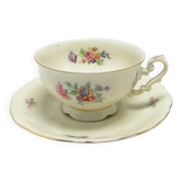 Baroque teacup and saucer, ivory white porcelain, Germany, 1930s.