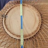 Vintage wicker sun mirror 45x45cm