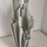 Lampe vintage 1970 Athéna Georgia Jacob drapée gris souris - 50 cm