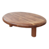 Table basse tripode ovale en bois massif