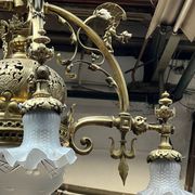 Grand antique chandelier in Gothic style.