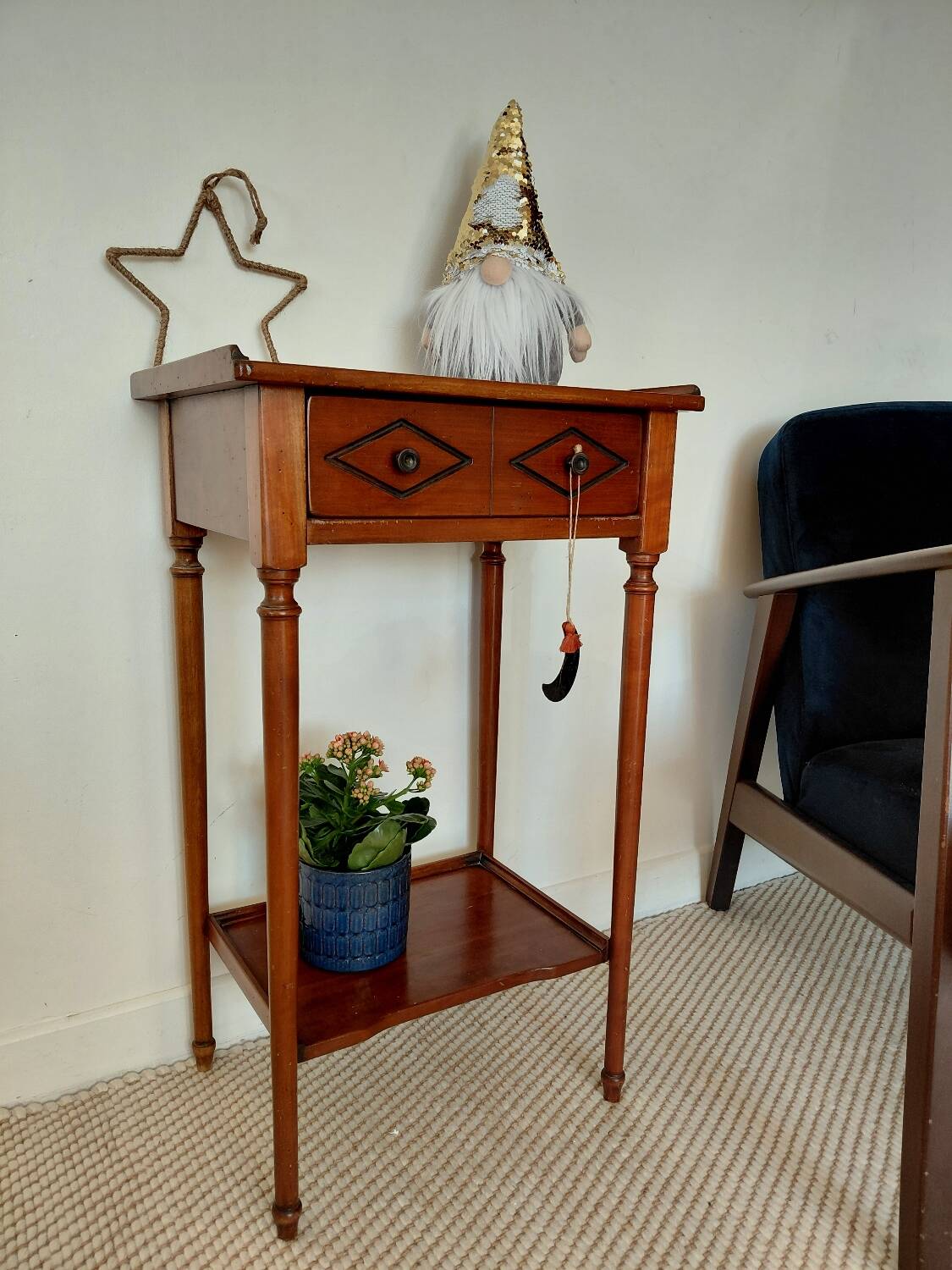Small vintage wooden console - 1 drawer - family home
