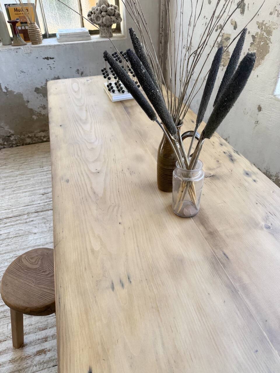 1950s pine farmhouse table 220cm