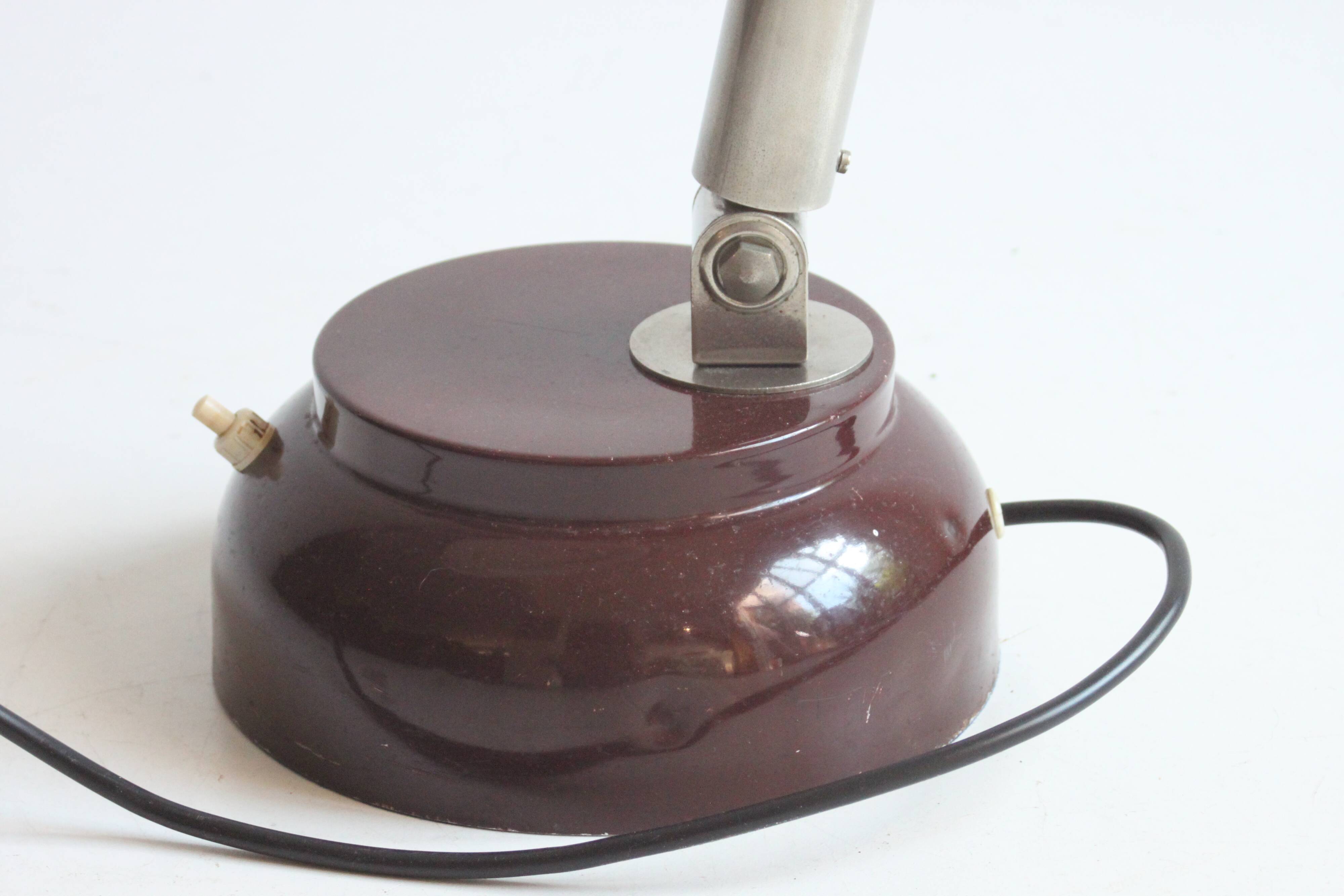 Lampe de bureau en métal avec anneau lumineux par Hala, Pays-Bas, années 1950