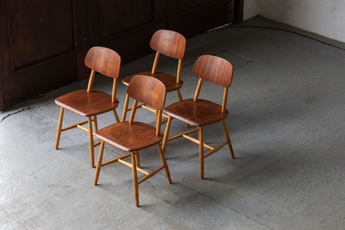 Set de 4 chaises de salle à manger par Martinsson & Axelsson pour Nässjö Stolfabrik, Suède, années 1960