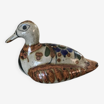 Duck bird in enameled ceramic