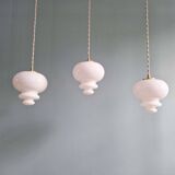 Scandinavian pendant light in white opaline (2 available), 1960