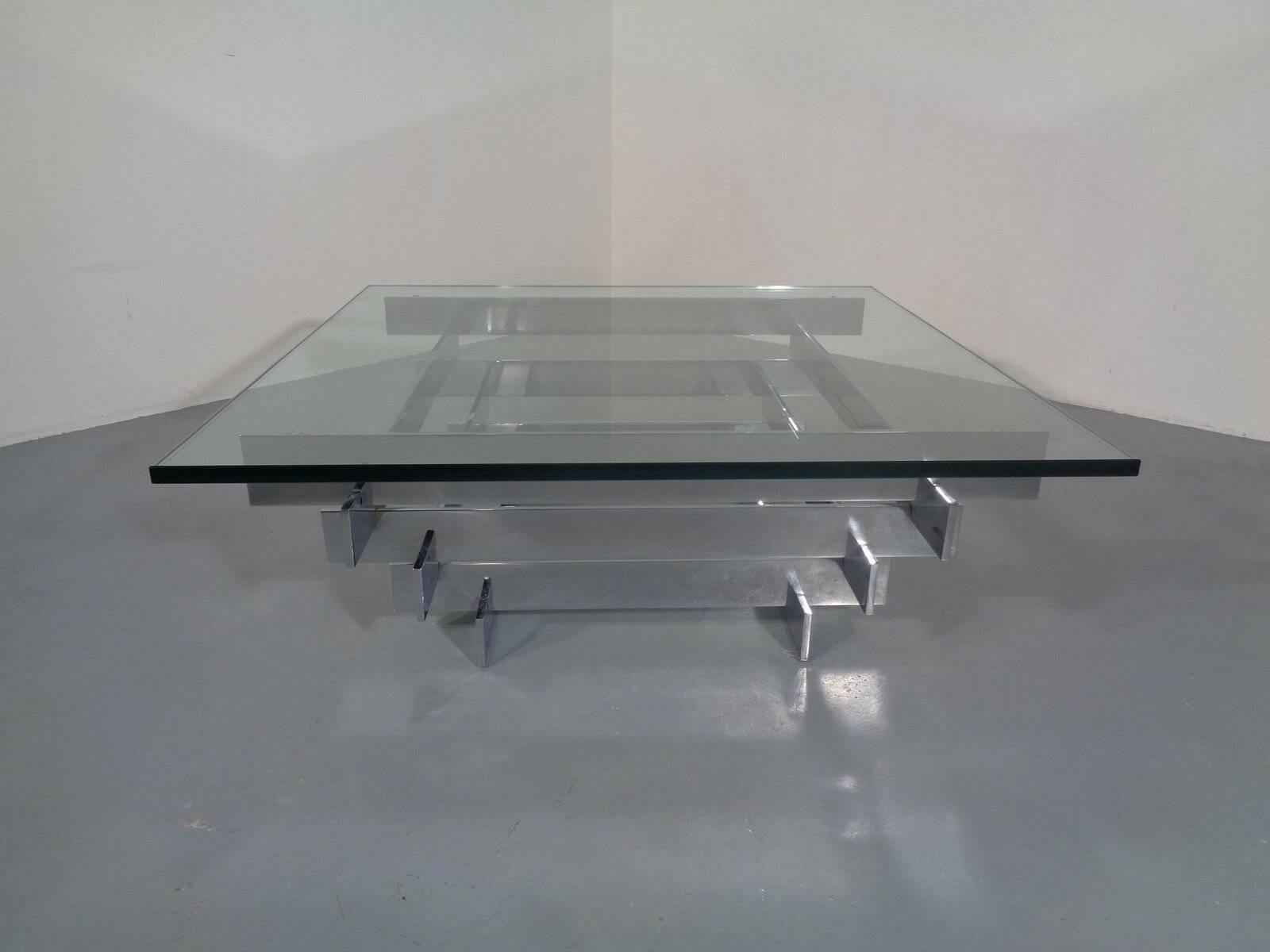 Sculptural Chrome Coffee Table by David Hicks, Italy, 1960s