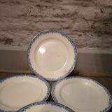 Series of 5 plates in Sarreguemines earthenware model Fontages