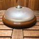 Old engraved glass ceiling light + vintage brown metal contour