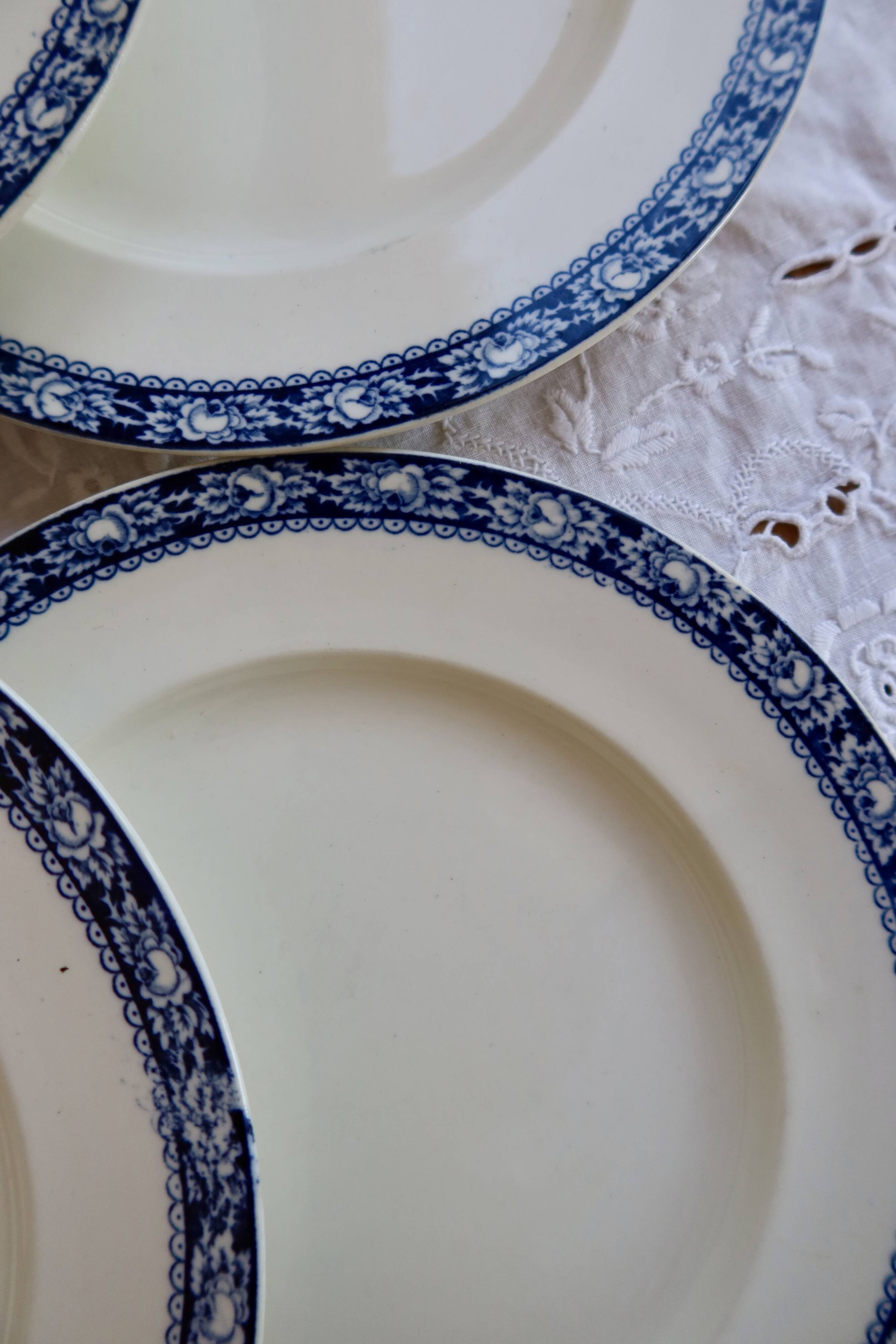 6 vintage ironstone dinner plates Great Universal British