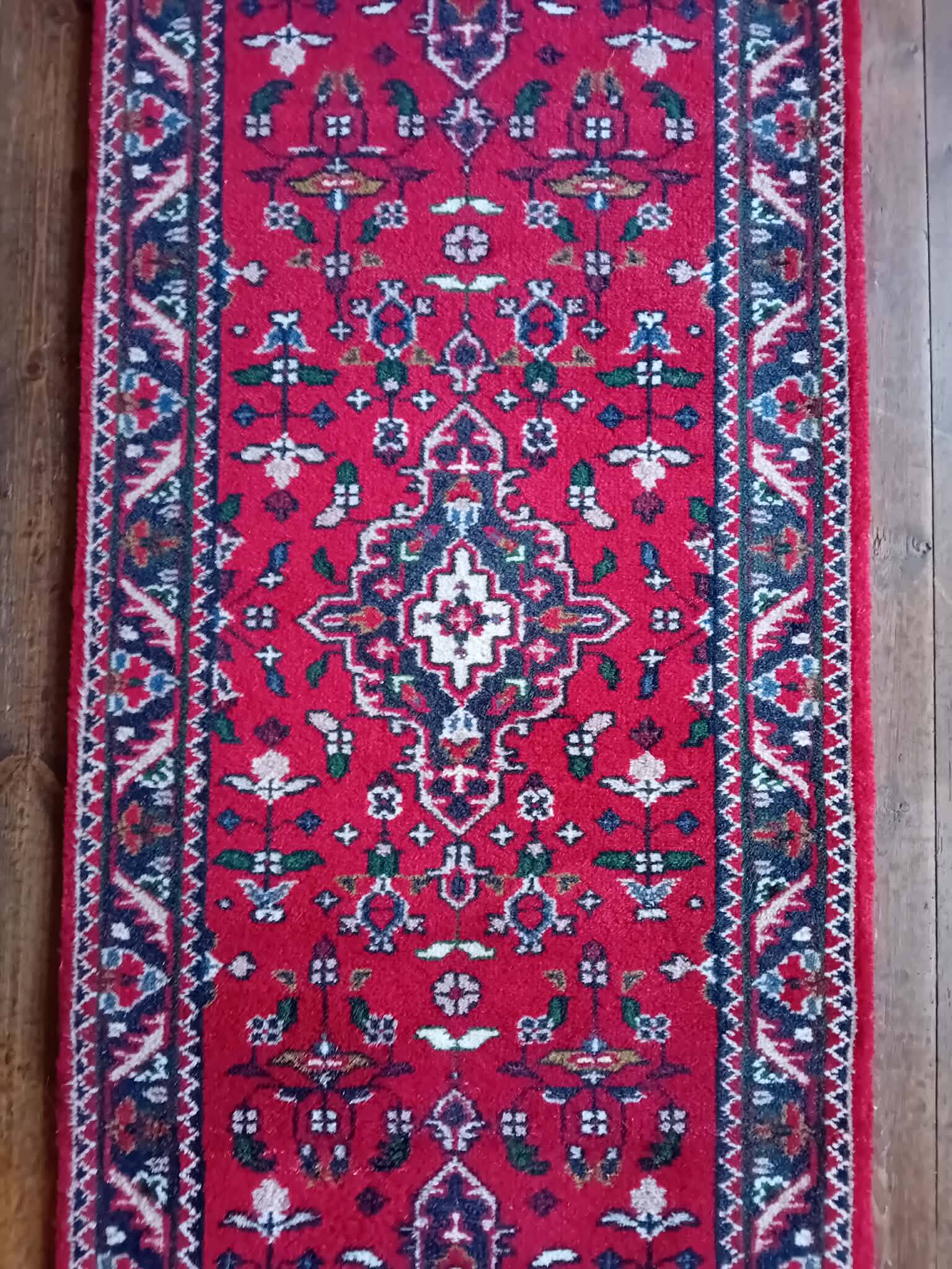 Handmade Indo-Keshan hallway rug 307x84cm