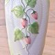 Large vintage strawberry-shaped earthenware vase