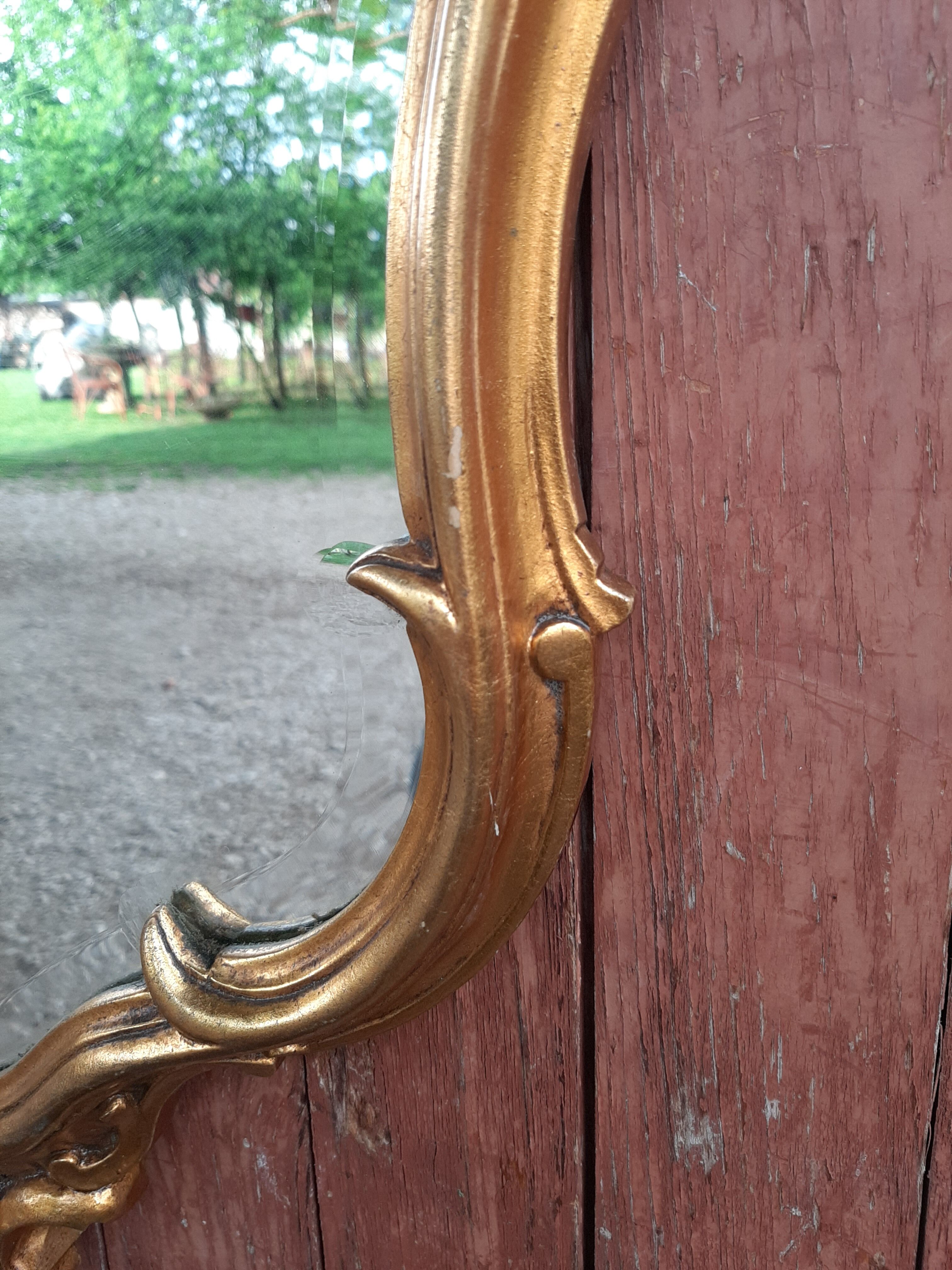 Miroir doré baroque style Louis XV biseauté