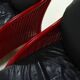 Set of 2 Sculptural Lounge Chairs in Red Lacquered Rattan 1970s