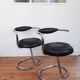 4 vintage Cobra chairs by Giotto Stoppino – Genuine leather and chrome steel