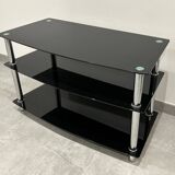 Modern chest of drawers with stainless steel and smoked glass