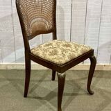 Set of 6 English walnut chairs from the 1950s