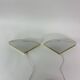 Set of 2 vintage glass wall lamps with golden holder , 1970’s