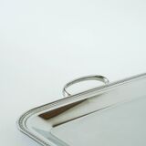 Large stainless steel tray, worked, Made in France, 1970